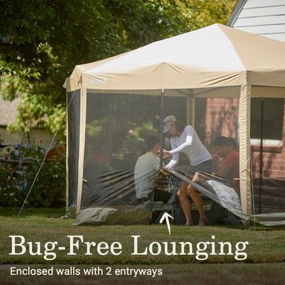 Coleman Back Home Screened Canopy Tent with Instant Setup, Outdoor Gazebo for Bug-Free Lounging, Fits Over Picnic Tables, Ideal for Parties, Events, Tailgates, Dining, & More