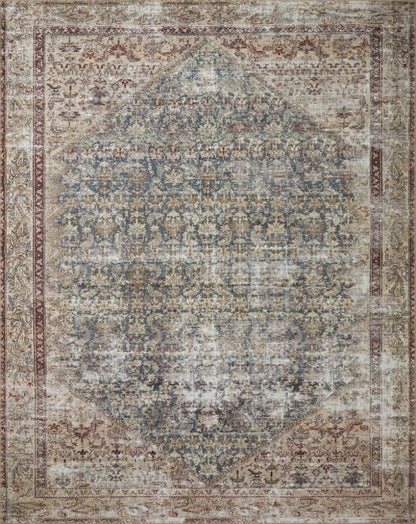 Loloi Amber Lewis Georgie Collection GER-04 Teal/Antique 10'-0" x 14'-0", .19" Pile Height, Area Rug