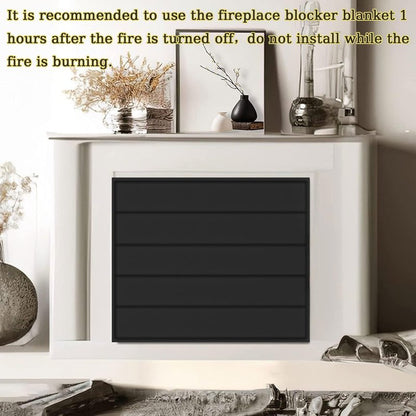 Magnetic Fireplace Blanket for Heat Loss Indoor Fireplace Covers Keep Drafts Out Stops Heat Loss Fireplace Draft Stopper with Built-in 12 Strong Magnet for Iron Fireplace Frame Fireplace Screen 36x32"