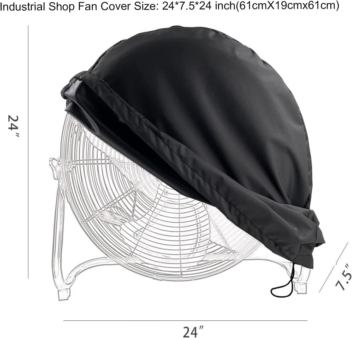 Waterproof & Dustproof Industrial Floor Fan Cover for Most 18" 20" High Velocity Electric Shop and Home Fans
