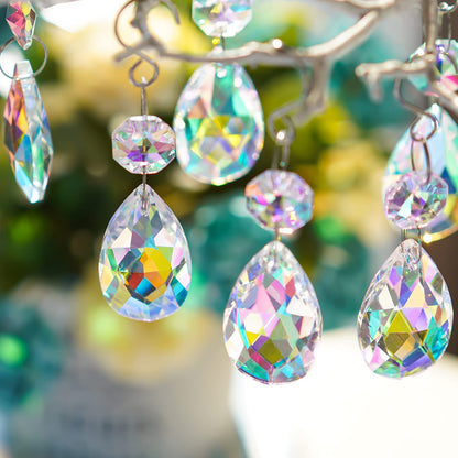 20Pcs Chandelier Crystals Suncatcher,38mm Colorful Teardrop Crystal Chandelier Pendants Parts Beads,Hanging Crystals for Chandeliers