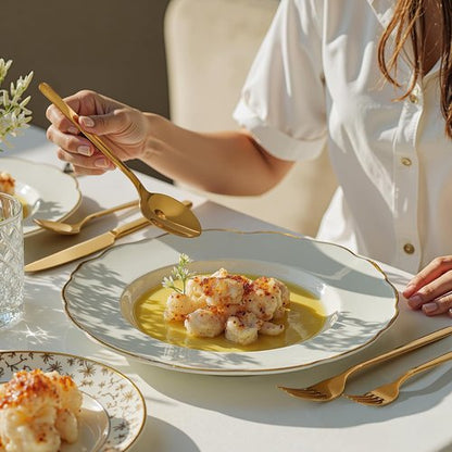 KINGSTONE 20-Piece Gold Silverware Set | 18/10 Stainless Steel, Mirror Polished, Dishwasher Safe for Home & Events
