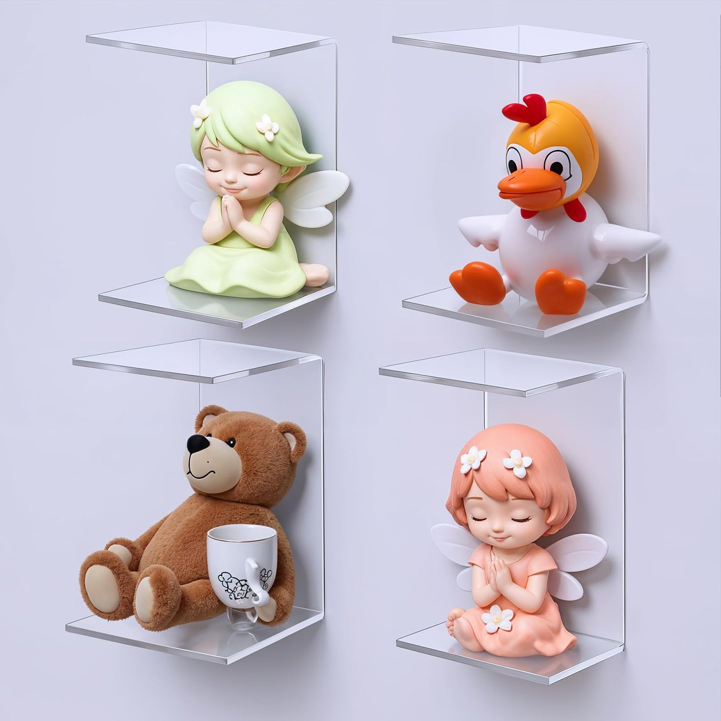 mekueeex 16 Pack Clear Acrylic Display Risers, Display Stand for Figures, Buffets, Dessert, Cupcakes, Candy, Jewelry and Collectibles (4.1" x 3.2" x 2.2" )