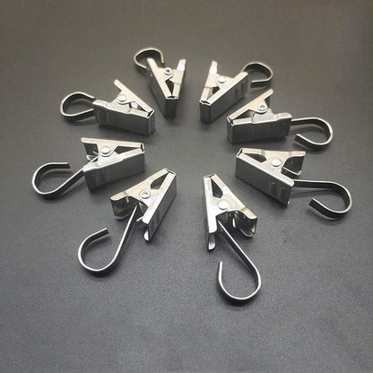 Coideal Small Curtain Clips for Hanging, 25 Pack Stainless Steel Fabric Hooks for RV Canopy Accessory