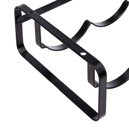 Amazon Basics Tabletop Stackable 4-Bottle Metal Wine Rack, Wine Storage, Space Saving, No Assembly Required, 3.74"D x 15.75"W x 7.87"H, Black