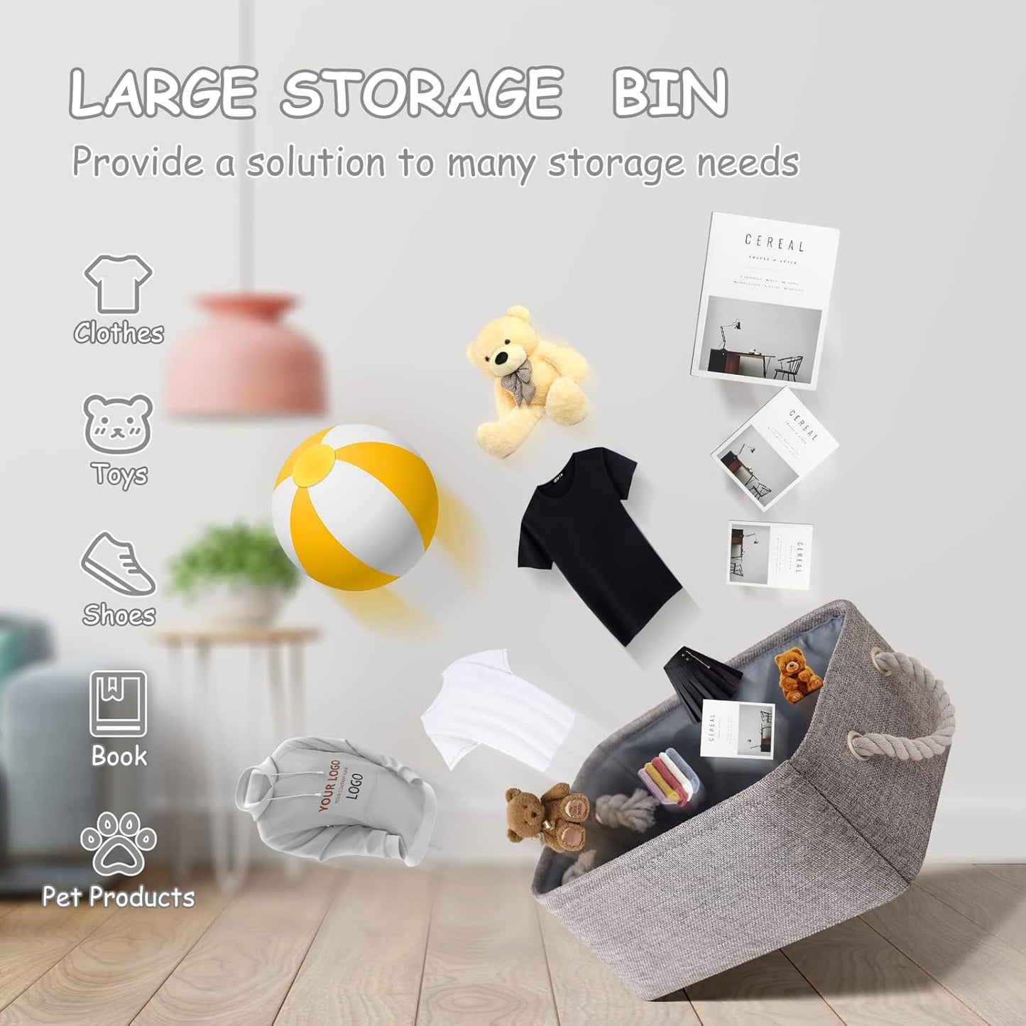 TheWarmHome Large Storage Bins - Fabric Storage Cubes for Organizing Shelves, Closet, Nursery, Laundry