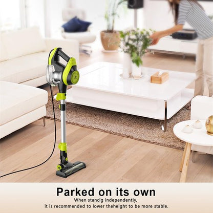 Intercleaner 23Ft Corded Vacuum Cleaner,2 Operation Mode Powerful Suction Stick,19''-30'' Adjustable Tube Handheld Vac for Hard Floors Carpets Pet Hair,Wall Mount Storage
