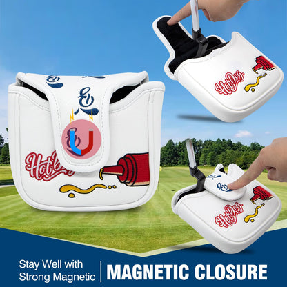BAIRBRE Putter Covers Hotdog Mallet Putter Headcover Blade Putter Covers Leather Golf Headcover with Magnetic Golf Club Cover for All Brand (for Mallet Putter)