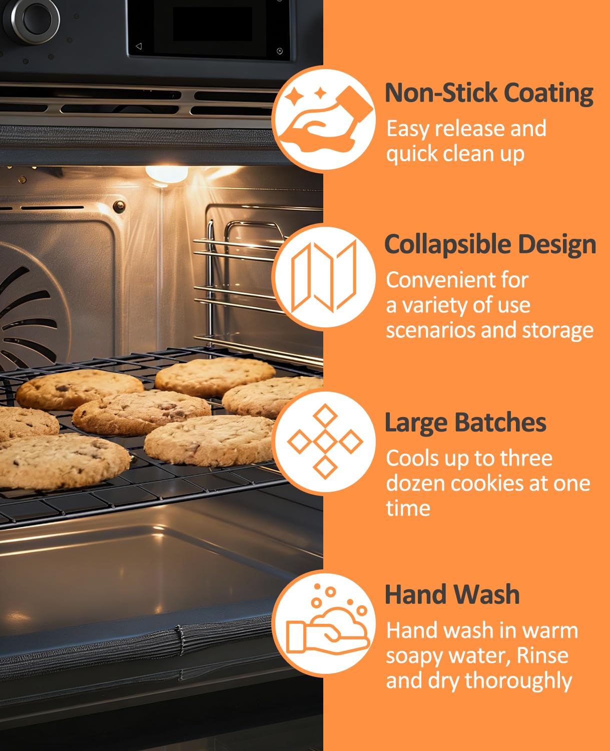 4 Tier Collapsible Cooling Rack, 2/3/4-Tier Upgraded,Adjustable ＆ Stackable Baking Rack, 5 Modes Cooling Racks for Cooking and Baking, Roasting ＆ Grilling Gifts for Picnic Party