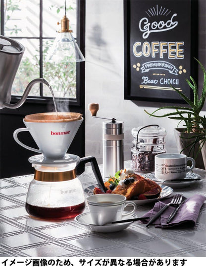 VCD-2W #897182 Coffee Dripper, Conical V-Shaped Porcelain for 1-4 Cups
