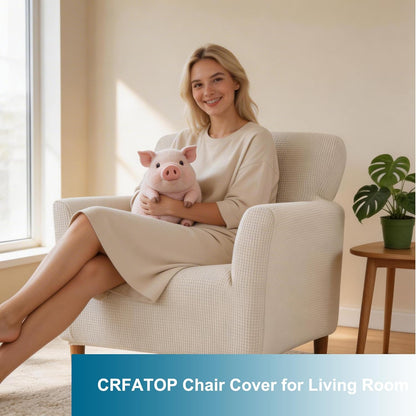 1-Piece CRFATOP Stretch Mid Century Modern Armchair Slipcover Solid Accent Chair Covers with Arms Soft Waterproof Chair