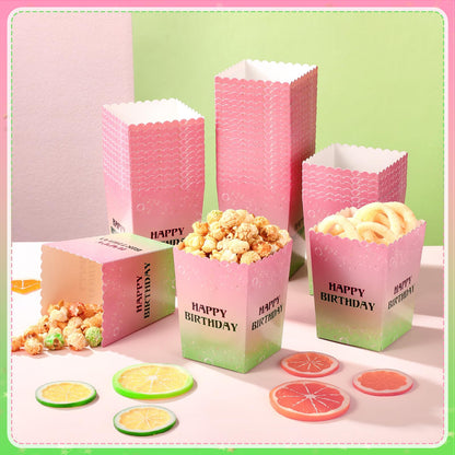 Zhehao 50 Pcs Pink and Green Popcorn Boxes Witch Popcorn Cup Paper Holder Pink and Green Party Favor for Happy Birthday Party Favor Halloween Supplies Decorations