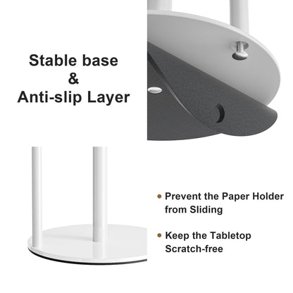 Paper Towel Holder White Kitchen Roll Holder, Paper Towel Holder for Kitchen Roll Organize, Countertop Roll Dispenser with Weighted Base