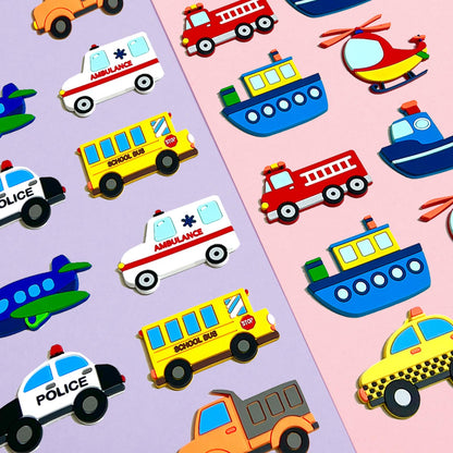 QZCPGP Fridge Magnets for Toddlers,Transportation Refrigerator Magnets for Kids,Car Boat Aircraft Vehicle Fridge Magnetic,Baby Learning Magnet Educational Toys Gift for Whiteboard