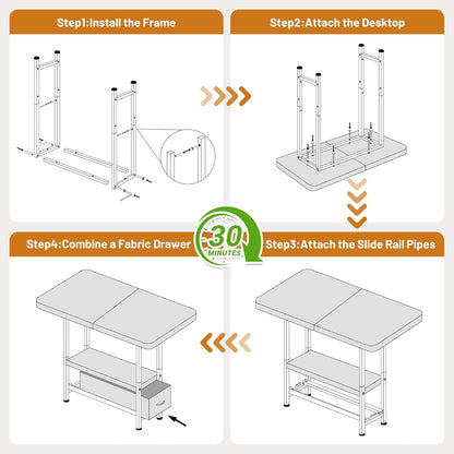 2 AOODA Living Room Side Table with Drawer, Tier Slim End Tables with Storage for Small Spaces, Narrow Nightstand