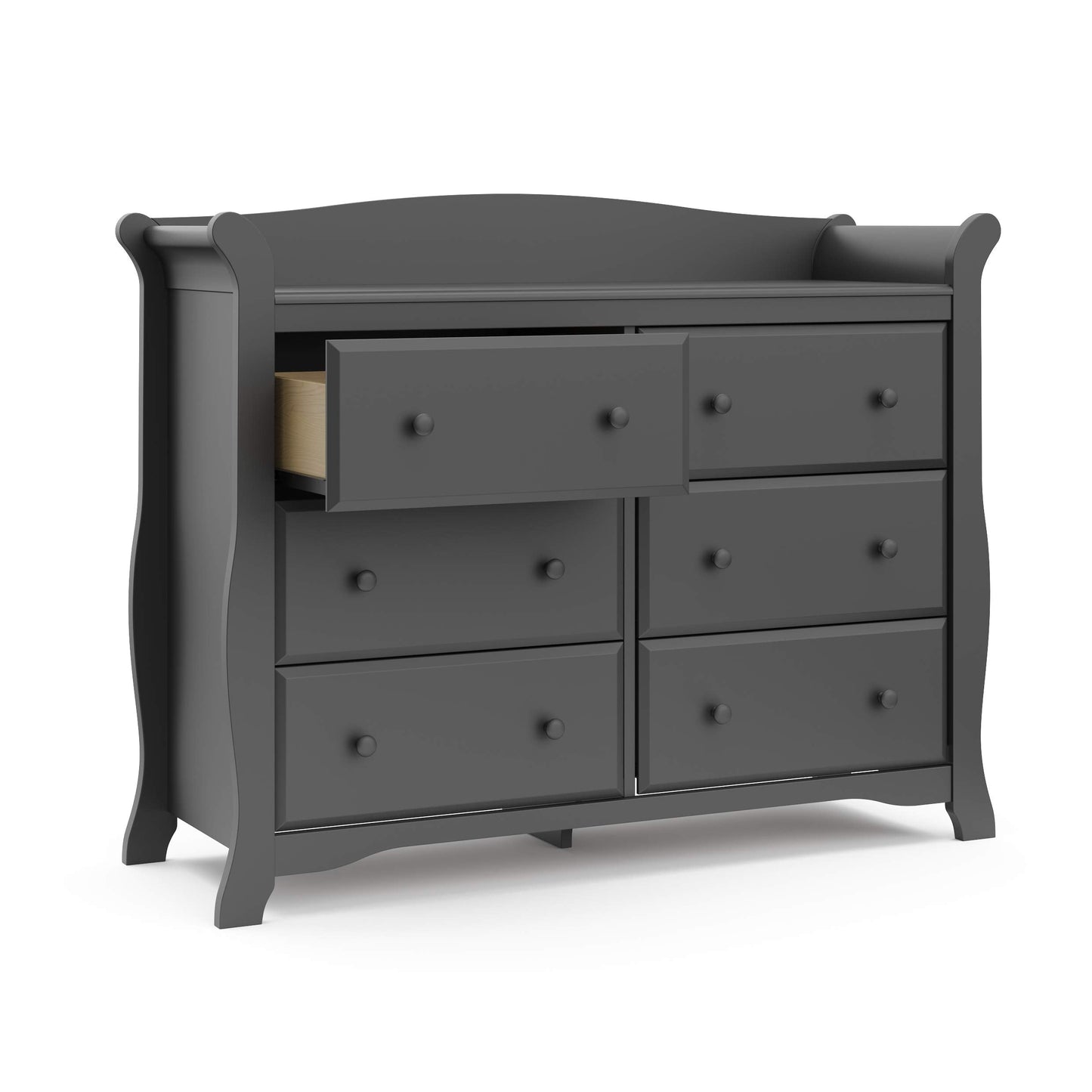 Storkcraft Avalon 6 Drawer Double Dresser (Gray) – Nursery Dresser for Kids Bedroom, Chest of Drawers