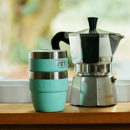 YETI Rambler 4 oz Stackable Cup, Stainless Steel, Vacuum Insulated Espresso/Coffee Cup, 2 Pack, Big Wave Blue