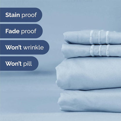 King Size 4-Piece Sheet Set | Comfy, Breathable & Cooling Bed Sheets - Luxury Hotel Quality - Sky Blue
