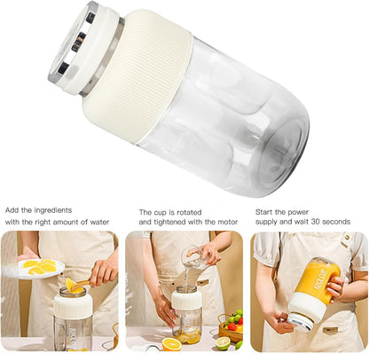 Yosoo Portable Rechargeable Cordless Juicer Blender, 1.2L Mini Juicer Cup with Stainless Steel Blades for Travel