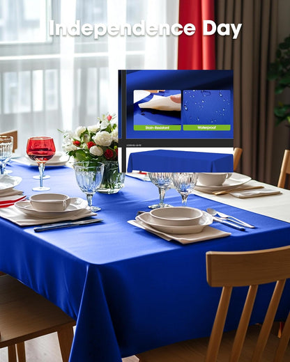 Pureegg Disposable Plastic Tablecloths - 10 Pack, 54 x 108 Inch, Navy Blue for Patriotic Celebrations