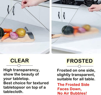12 28 Inch, 1.5mm Clear Table Cover Protector x Thick Plastic Desk Protector Mat, Rectangular Waterproof PVC Clear