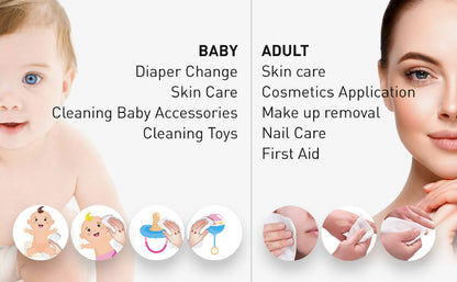 DESTALYA Baby Cotton Pads for Diaper Change | Large Cotton Squares for Sensitive Skin | Disposable Cleansing Wipes | Soft Washcloths for Personal Care, Makeup Removal (Maxi Pads 360)