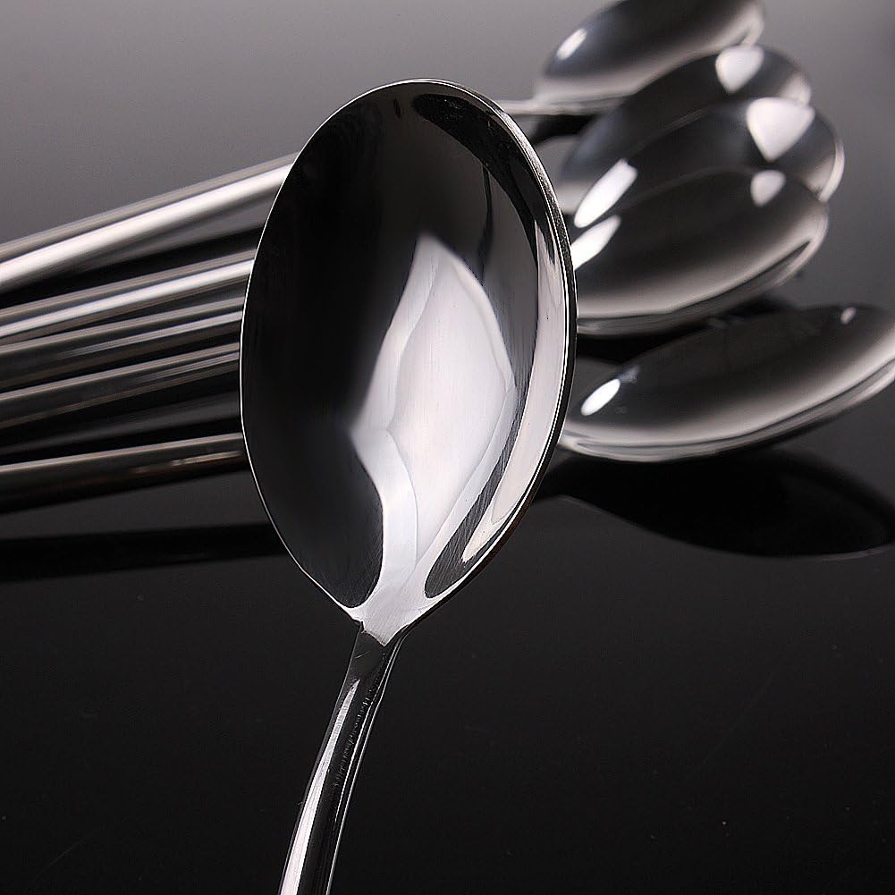 Korean Stainless Steel Rice Soup Iced Tea Spoon, Long Handle Cold Drink Spoon, Great Circle 3Pcs