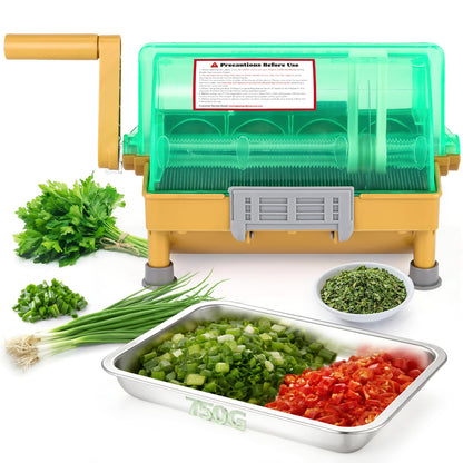 Moongiantgo Commercial Hand Scallion Cutter Green Onion Chopper Shredder Slicer, Stainless Steel Blade, Make 3MM Chopped Scallions/Green Onions/Spring Onions/Leeks/Cilantro/Garlic (Hand Crank)