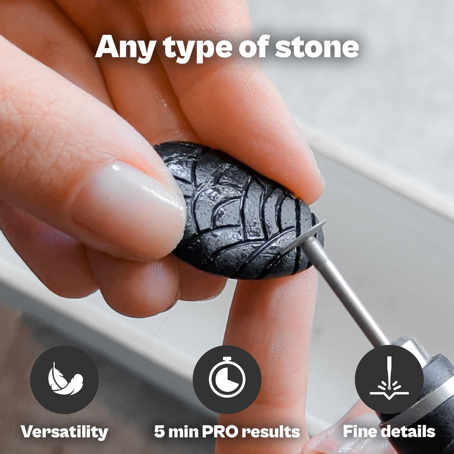Stone Grinding Bit Set (5 Pcs) Engraving & Carving Bits for Stone, Glass, Ceramic, Metal – Rotary Tool Accessories for DIY - Precision Tungsten Carbide - Compatible with Customizer Engraver Pen