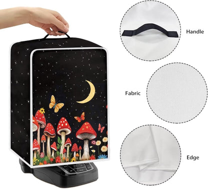 Moon Mushroom Coffee Maker Cover, Stain Resistant Washable Covers with Handle for Toaster Machine Protection