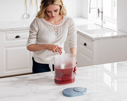 Tribello Pitcher with Lid 1 Gallon, Slim Clear Plastic Water Pitcher with Pivot-top Spout Lids, Iced Tea Pitcher for Fridge, Freezer/Dishwasher Safe, and BPA/Phthalate Free