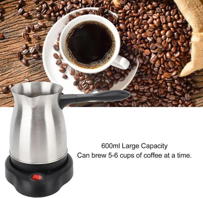Electric Turkish Coffee Maker, 600ml, 600W Dual Pot with Anti-Scald Handle for Home Travel