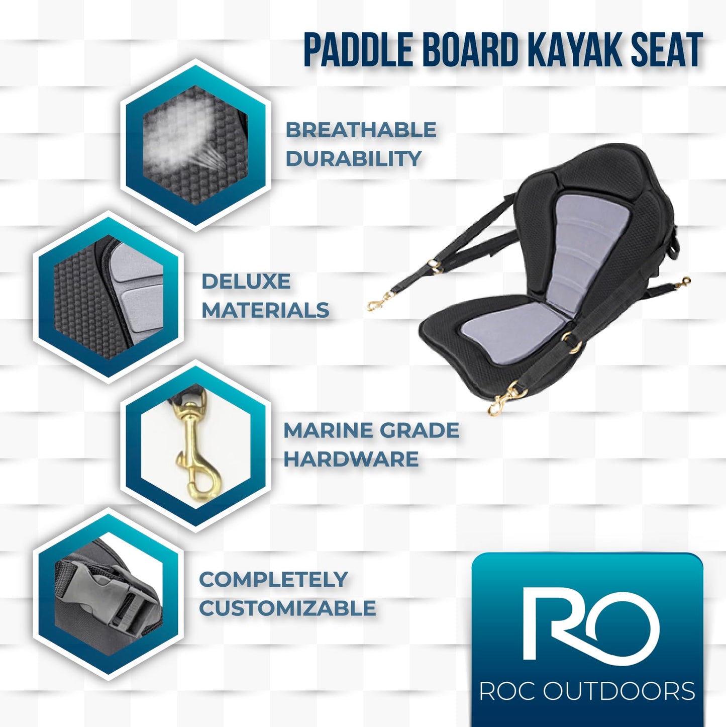 Roc Inflatable Stand Up Paddle Board 10' 6" with Premium SUP Paddle Board Accessories, Wide Stable Design, Non-Slip Comfort Deck for Youth & Adults (Canopy W/Kayak Seat)