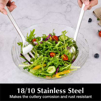 KINGSTONE Slotted Serving Spoons Sets 4 Piece,18/10 Stainless Steel Heavy Duty 9.84inch For Buffet, Wedding, Party,Catering,Dishwasher Safe