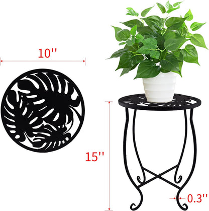 TLBTEK Stand,10 Inch 4) Planter Metal Round Potted Plant Stands Indoor Outdoor ,Single Modern Flower Pot Stand Holder