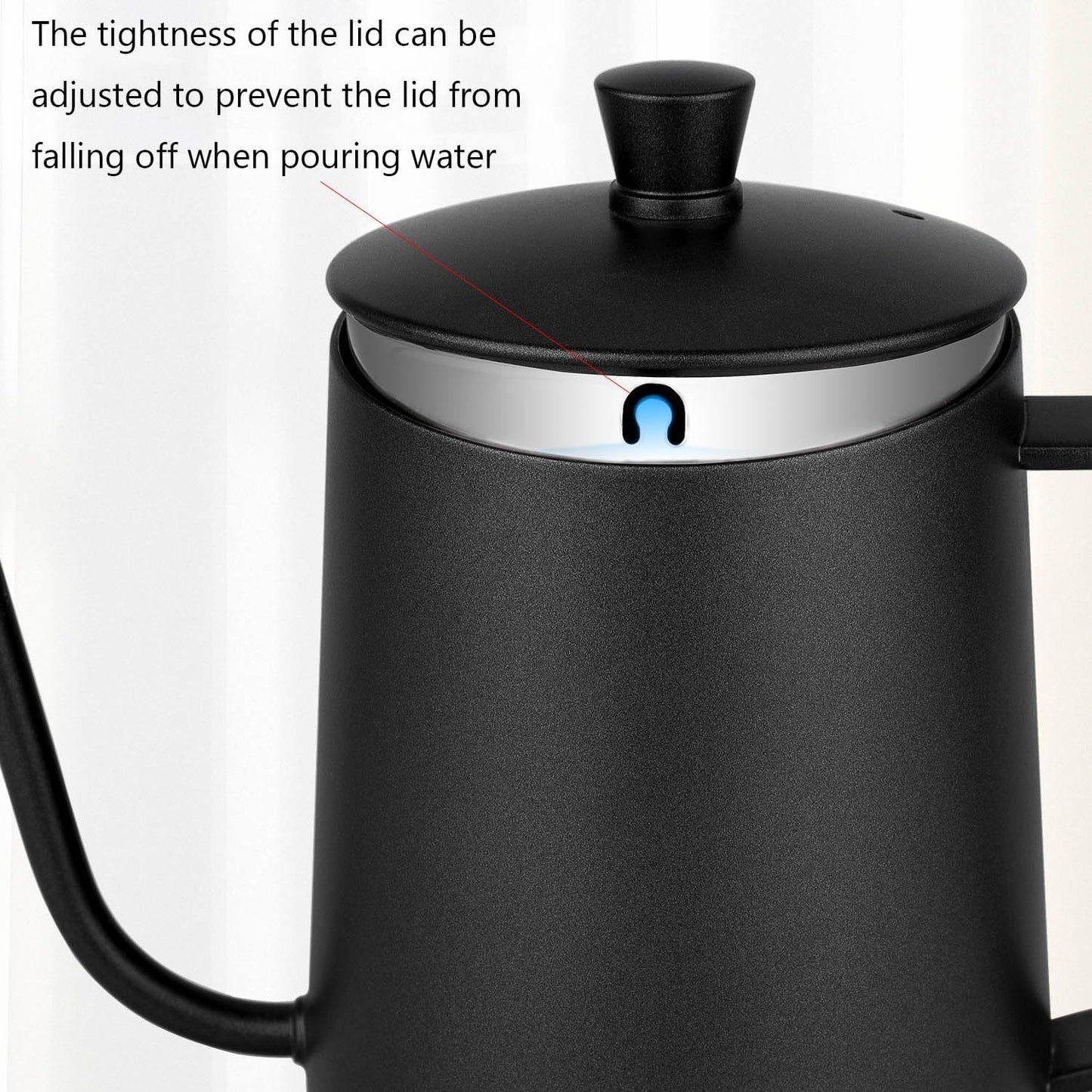 MERMOO YILAN 21oz Gooseneck Coffee Kettle, 600ml Stainless Steel Pour Over Drip Pot for Tea & Coffee (Silver)