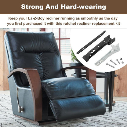 Niahm Threaded Ratchet and Pawl Complete Recliner Replacement Set for La-Z-Boy/Lazyboy Rocker Recliners and Swivel Armchairs, Replacement Part for Lazyboy Recliner Rocker Ratchet