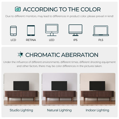 LINSY HOME 70" Fluted TV Stand for TVs up to 80 Inch, Mid Century Modern Entertainment Center with Storage Cabinet and Sliding Doors, Farmhouse Wood Media TV Console for Living Room, Bedroom, Walnut