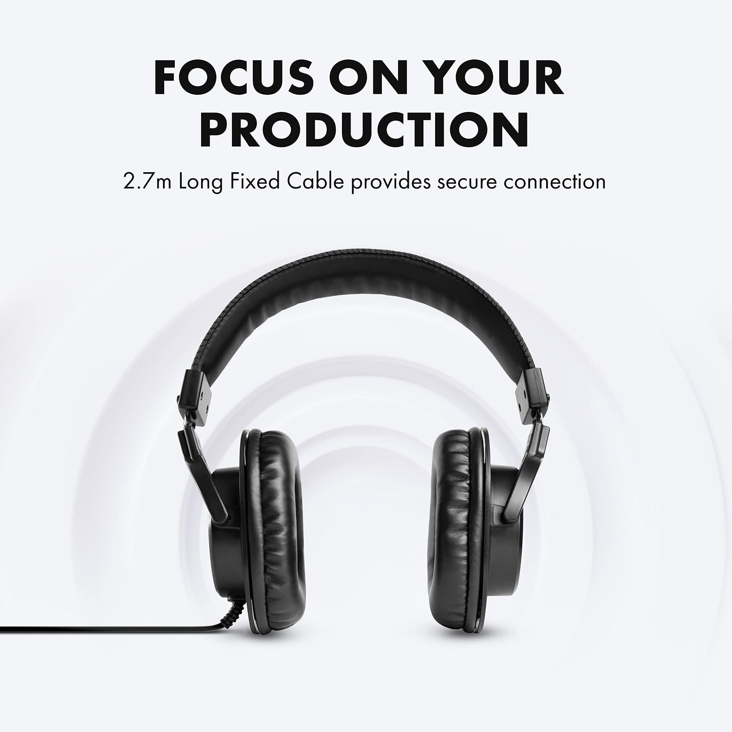 M-AUDIO HDH40 - Over Ear Studio Headphones with Closed Back Design, Flexible Headband and 2.7m Cable for Studio Monitoring, Podcasting and Recording