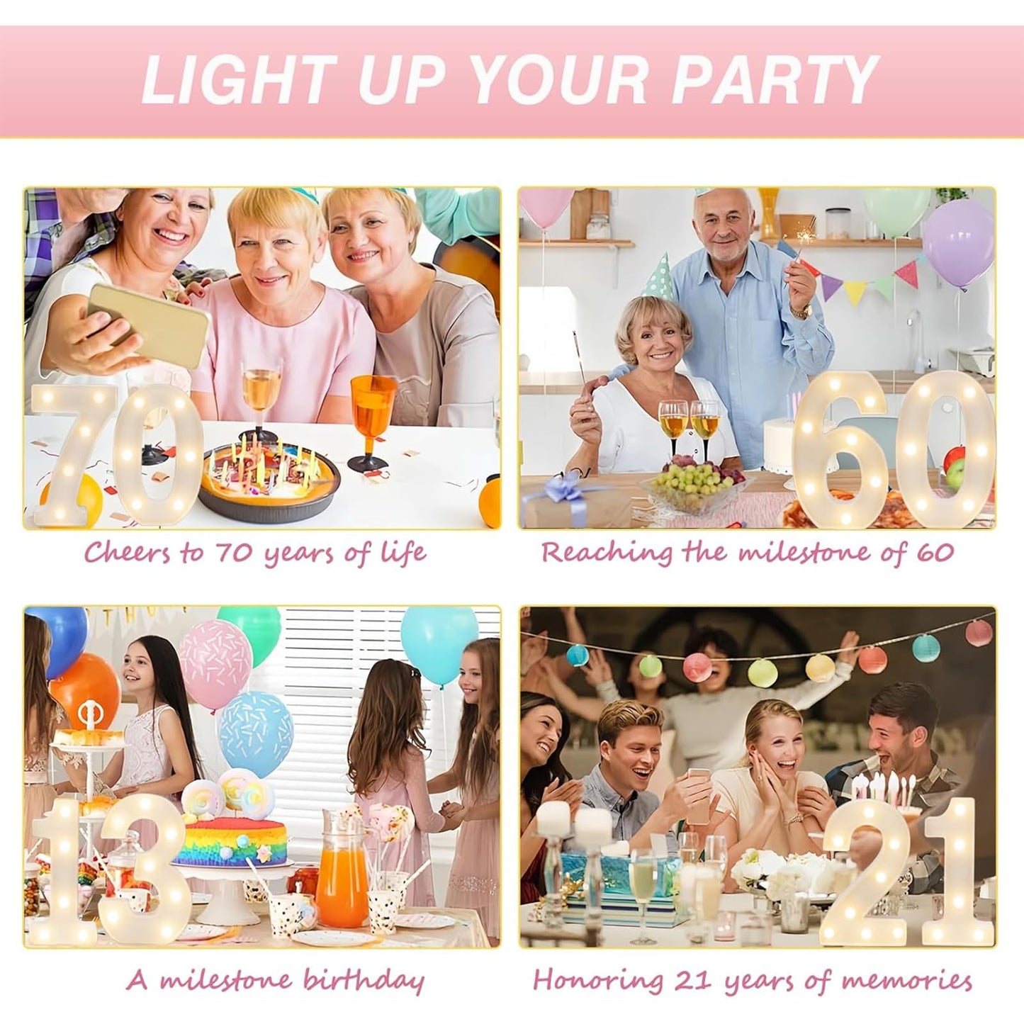 SKYPHAROS LED 40 Marquee Light Up Numbers, 40th Birthday Decorations for Women Men, Warm White Small 40 Marquee Letter Lights for 40th Birthday Party Table, Wedding, Anniversary, Home Decor