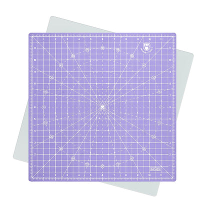 Headley Tools 12"x12" Rotating Cutting Mat, Self Healing Mat with 360-Degree Rotation & Anti-Slip Base, Sewing Board Cutting Mat Perfect for Fabric Quilting Leather Hobby Project, Purple