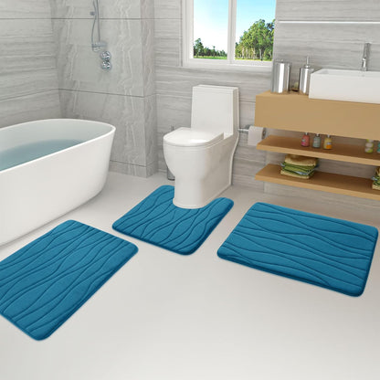 Buganda Bathroom Rug Mat 24x16, Extra Soft Peacock Blue Bath Mats, Non-Slip, Machine Washable for Floor