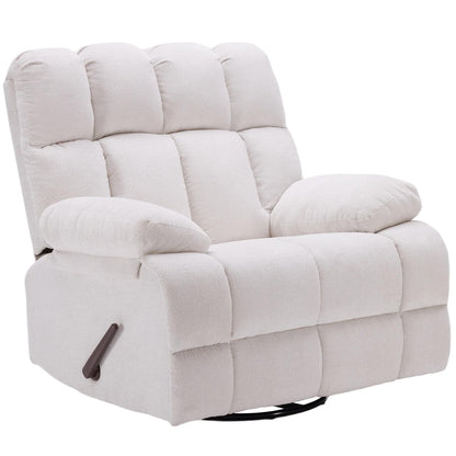 Eiayeebil 360° Swivel Glider Recliner, Oversized Recliner Rocker Chair, Extra Wide Manual Recliner, Overstuffed Soft Rocking Sofa Chair for Living Room& Bedroom (Beige)