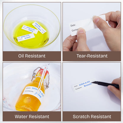 500 Pcs Food Labels, 1 x 3 Inch Removeable Freezer Labels, Water & Oil Resistant, No Residue, Easy Peel Off, Food Storage Labels for Freezer Bags, Jars, Containers & for Meal Prep, Perfect for Kitchen
