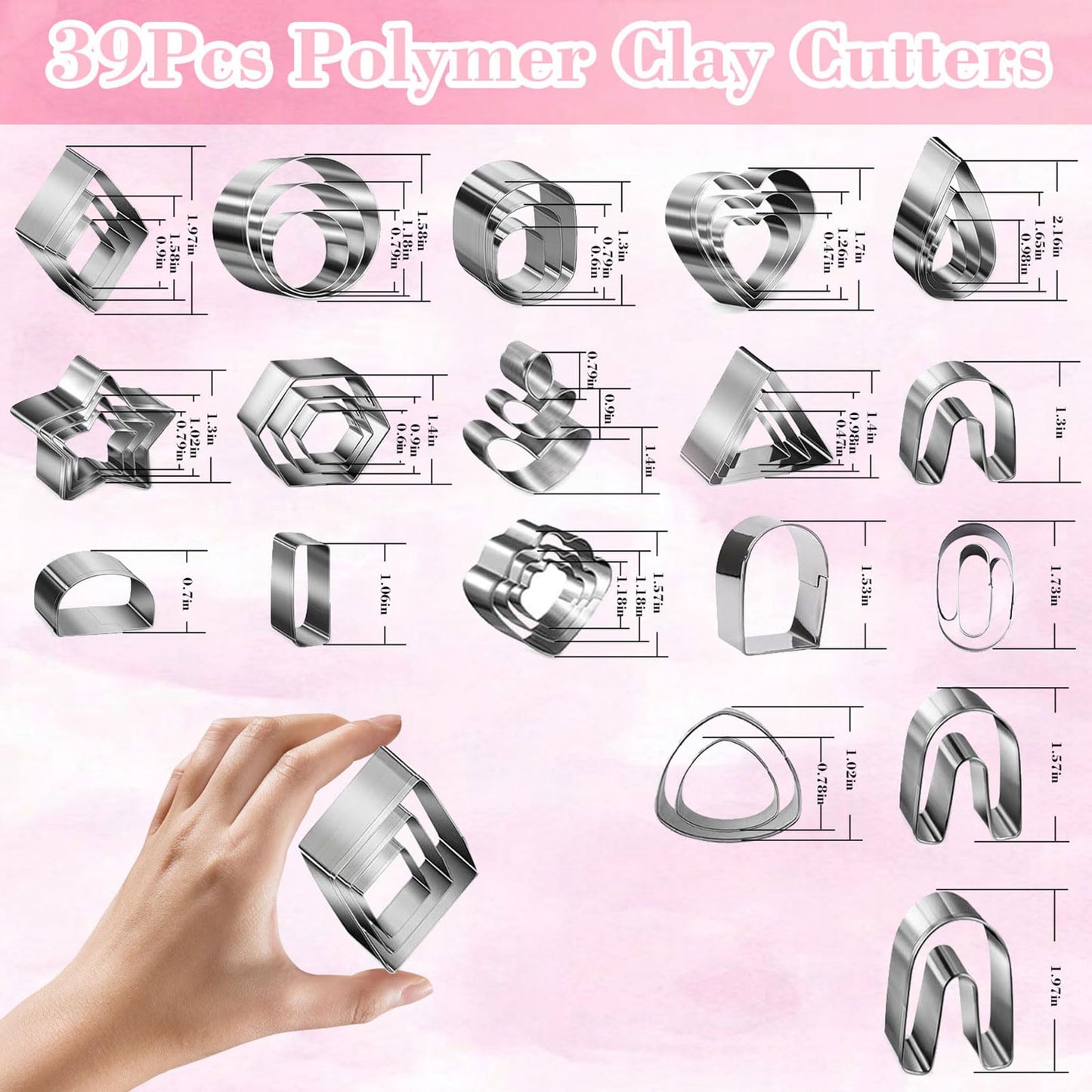 Fesorsi 772 Pcs Clay Earring Making Kit, 39 Polymer Clay Molds Stainless Steel, Polymer Clay Tools with 8 Circle Cutters, 1 Clay Letter Stamps and 710 Pcs Earring Accessories for DIY Jewelry