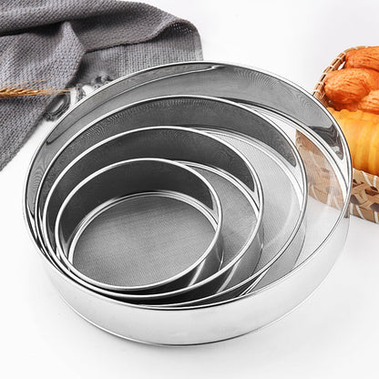 2 Pack Flour Sifter,Stainless Steel Fine Mesh Strainers Flour Sieve,8 Inch 60 Mesh and 10 Inch 40 Mesh for Baking Cake Bread (8"/60 mesh and 10"/40 mesh)