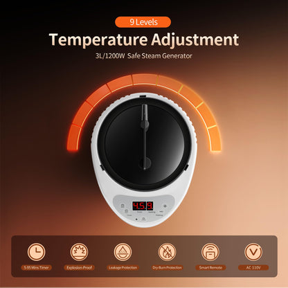 Infrared Sauna Box, Portable Steam Infrared Sauna with Red Light Therapy for Body, Sauna Tent with 660nm & 850nm Infrared Red Light Therapy Lamp, 3L/1200W Steamer, 9 Levels Heat, Timer, Folding Chair