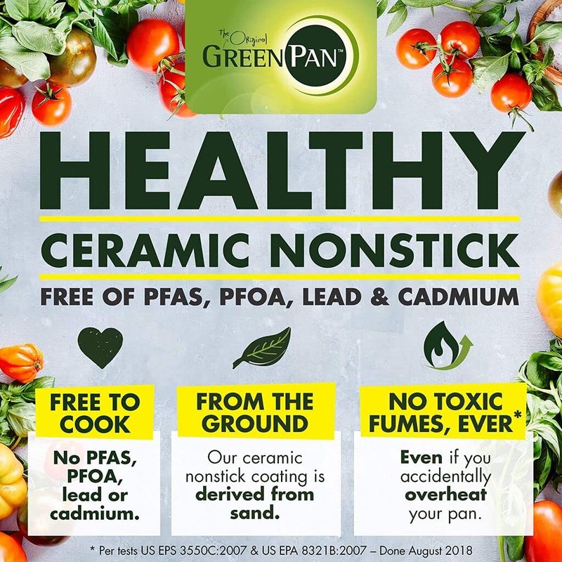GreenPan Chatham Hard Anodized Healthy Ceramic Nonstick, 10" Frying Pan Skillet, PFAS-Free, Dishwasher Safe, Oven Safe, Gray