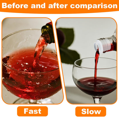 48pcs Slow Wine Pourer Spout, Red Plastic Wine Pourers with Seal Lids for Corked Bottles Bars Restaurants & Home Use