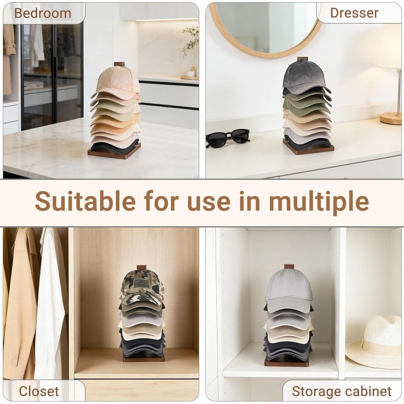 Mkono Hat Organizer for Baseball Caps, Hat Rack Hold Up to 10 Hats Baseball Caps Tabletop Hat Holder Storage Display for Closet, Dresser, Entrance, Shelf